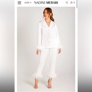 NWT NADINE MERABI bridal white pajamas